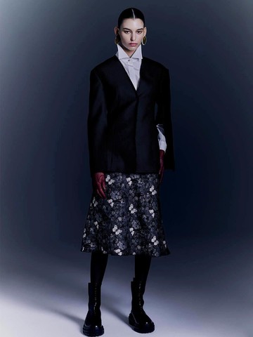 Textured Tweed Oversized Fitted Jacket
