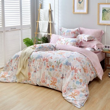 Abelia 600織天絲 兩用被床包組 防蹣抗菌 吸濕排汗 雙/加/特/單包雙被 星願動物園 格蕾寢飾