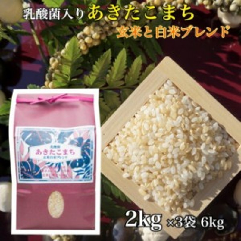 乳酸菌　玄米白米ブレンド　お米　2kg　ギフト　国産米　プレゼント　贈り　あきたこまち　玄米　ブレンド米　一等米　アキタコマチ　秋田　白米　ごはん　LINEショッピング