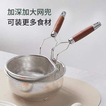 心隔日💥304不鏽鋼漏勺油炸籃撈麪漏網家用廚房燙菜焯水網籃商用過濾網篩