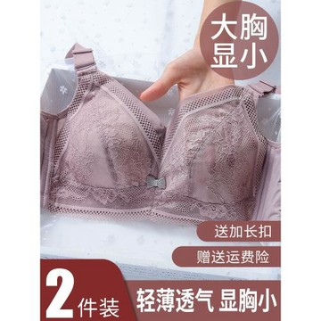 2026款大胸顯小文胸超薄款全罩杯大碼胖mm內衣女聚攏胸罩縮胸神器