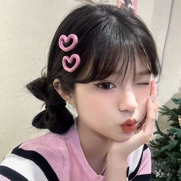 💖【桃源現款】💖少女劉海碎髮夾 甜美學生ins髮夾 可愛甜美粉色愛心髮夾女簡約百搭側邊劉海碎髮夾子網紅髮卡頭飾潮