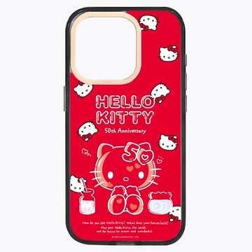 HelloKitty 50週年－泡泡滿版 透黑框 iPhone 15 14 13