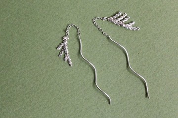 翅膀 純銀手工耳線耳環 可改夾