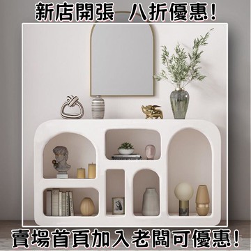 工廠#促銷~法式奶油風高櫃玄關櫃客廳裝飾櫃傢用置物櫃落地ins風走廊簡約櫃 FNMU