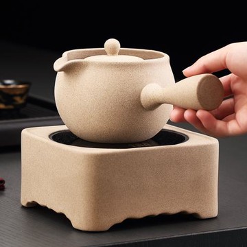 側把可明火陶壺麥飯石煮茶壺圍爐煮茶器罐罐茶壺陶瓷電陶爐煮茶罐