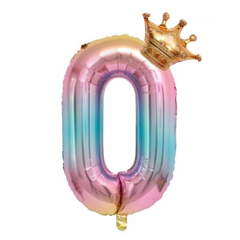 即納 BIG 数字バルーン バースデー 飾り誕生日 風船 誕生日 お祝い ブルー 結婚式 記念日 お祝い 飾り付け 数字 パーティー 飾り風船 0-9 王冠 デコレーション装飾 32インチ 大きい バルーン