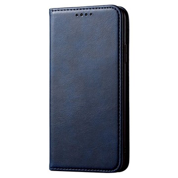 穿山盾 iPhone 16 側翻磁吸插卡皮革保護殼 - 暗夜藍