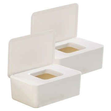 小麥購物 濕紙巾收納盒 C289 大 317g  2個  白色