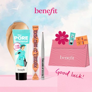 好運1+1 【Benefit】嘖嘖稱齊美好妝容2件組(毛孔隱形露 7.5ml+這細我的眉筆隨身瓶) 快速出貨 熱銷獨家組 ✨