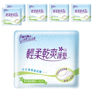 康乃馨 輕柔乾爽護墊 草本潔淨香氛  15cm  30片  6包