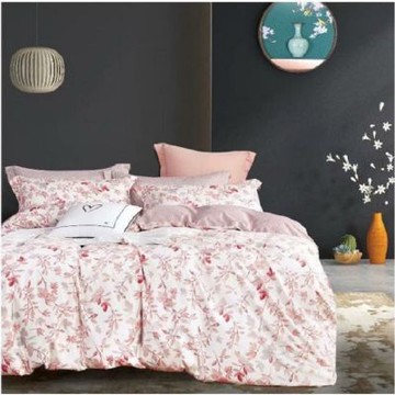 LAMINA 40棉印花雙人床包三件組-驚鴻粉