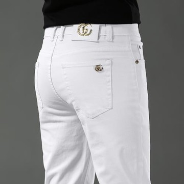 歐貨正品牌出口原單尾貨外貿高端輕奢侈秋季款純棉牛仔褲子潮流男