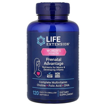 Life Extension, 女性健康，產前優勢，120 粒易吞嚥軟膠囊