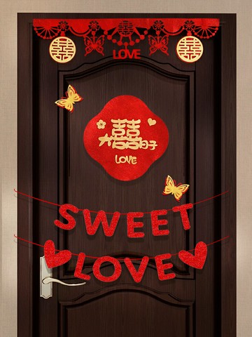 優購生活~婚房布置套裝結婚用品大全門口裝飾男方門簾房門婚禮門上婚慶新房結婚 喜宴 婚慶 大紅 新郎新娘 新房 裝飾 喜慶 結婚禮物 結婚氣球