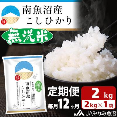 ふるさと納税 南魚沼市 ≪無洗米≫南魚沼産こしひかり 精米 2kg 全12回