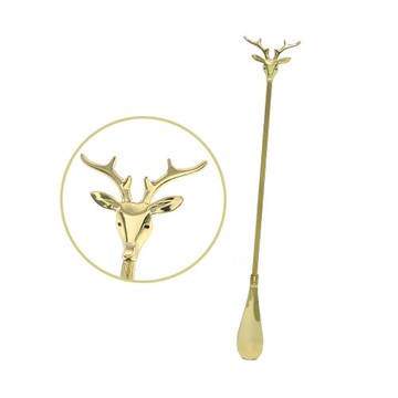 糊塗鞋匠 優質鞋材 A110 黃銅鹿頭鞋拔51cm 1支