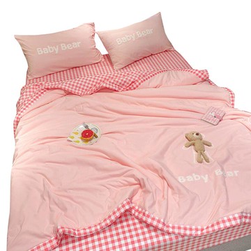 南極人100%全棉少女可愛熊空調被夏被可水洗薄被子被芯純棉夏涼被