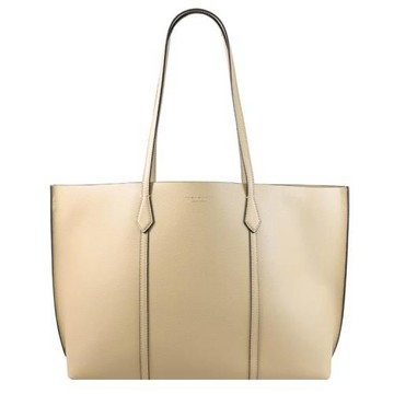 TORY BURCH 177236 Perry 燙印LOGO可拆卸隔層托特包.杏色