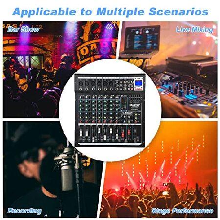 Audio Mixer Channel, Sounds Mixer for Streaming. Professional DJ Board Console 8-Channel Mic, Usb Audio Interface and 48V Phantom Power Mixer, DJ Stud