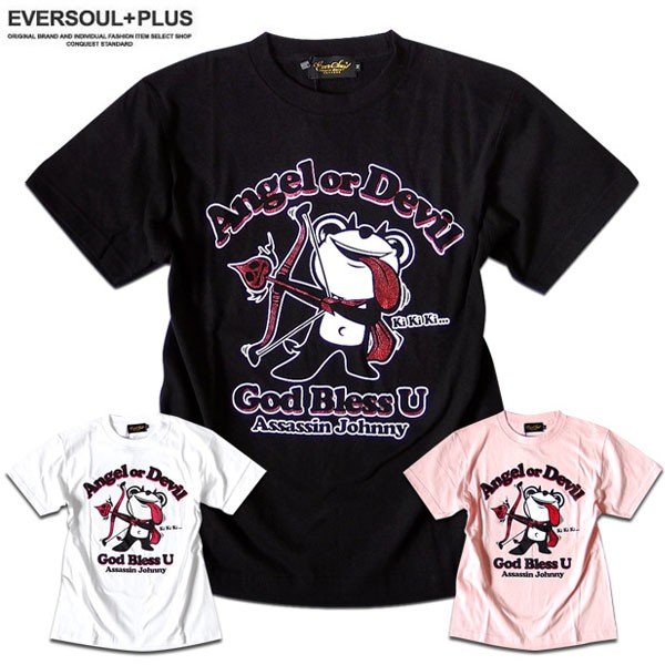 Eversoul キャラクター プリント ｔシャツ メンズ 半袖 Tシャツ おしゃれ かわいい デビルジョニー イラスト 白 黒 ブラック 通販 Lineポイント最大1 0 Get Lineショッピング