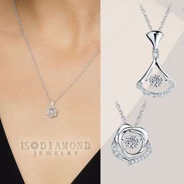 IS DIAMOND IGI 無螢光30分鑽石項鍊 跳舞款 任選(培育鑽石)