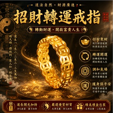 ☯招財轉運戒指☯ 招財轉運 八方來財 旺事業財運 偏財運 雙重開運 招財同時扭轉整年衰運 道場開光加持 財神靈氣灌注