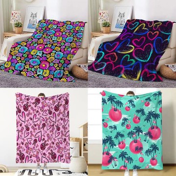 跨境法蘭絨毛毯空調毯午休毛毯一件起訂源頭工廠數碼印花加厚蓋