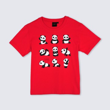 台灣故事T-Shirt / 瑜珈貓熊 短袖兒童T恤 / 純棉台灣製 Taiwan