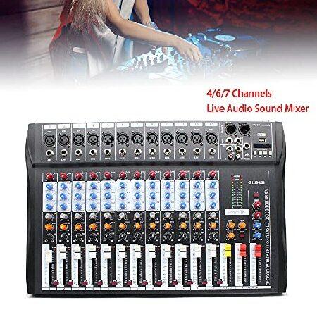 Fichiouy Professional Powered Mixer 12Channel, Power Mixing Amplifier Live Studio Audio Mixer Professional Mixing Console USB Sound Board (12-Channel