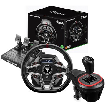 圖馬斯特 T248X 力回饋方向盤(支援Xbox、PC) + TH8S Shifter Add-On 排檔桿