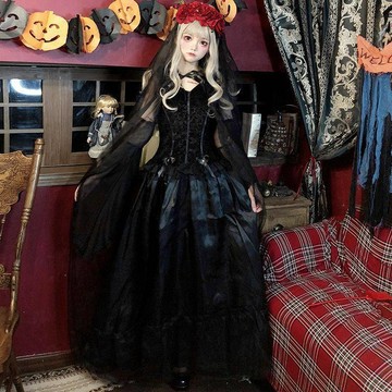 【萬盛節】萬聖節服裝 鬼新娘 女巫婆 吸血鬼 化妝 cosplay 服裝 成人 女巫師 連衣裙
