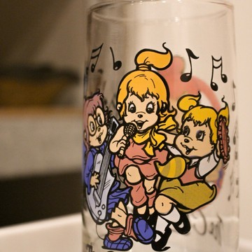 𝗈𝗅𝖽𝗍𝗈𝗒𝗌𝗍𝖺𝗍𝗂𝗈𝗇 1980s The Chipettes 花栗鼠 玻璃杯 生活居家 日用品 老物收藏擺飾