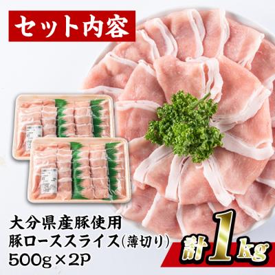 ふるさと納税 佐伯市 豚 ロース スライス (計1kg・500g×2P)