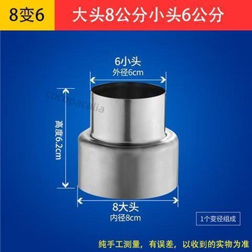 【台灣出貨】熱水器不鏽鋼排煙管排氣管變徑接頭變徑圈6轉57變6cm 大小轉換頭 嚴選材質