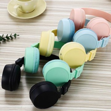 潮童拍照攝影道具馬卡龍色耳機婚紗情侶旅拍飾品伸縮耳麥寫真新款