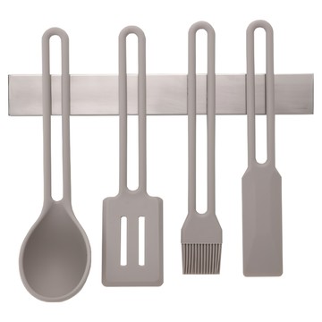 Reborn.J Awesome系列 矽膠廚具4件組 (灰色)  湯勺 + 鍋鏟 + 刮刀 + 油刷  1組