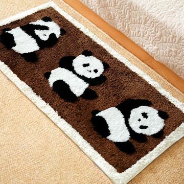 代發可愛熊貓植絨簇絨毛絨地毯客廳兒童房爬行地墊加厚沙發茶幾毯