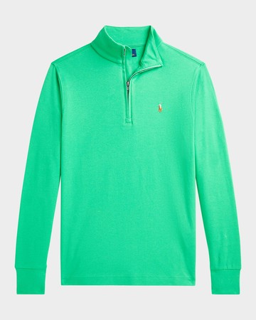 Boy's Lightweight Embroidered Quarter Zip, Size S-L