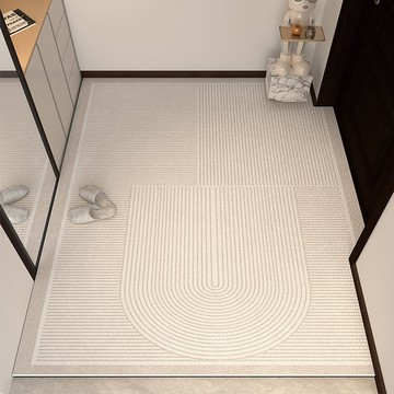 bebehome 奶油風防滑玄關地墊  90 x 60cm  知秋雨  1個