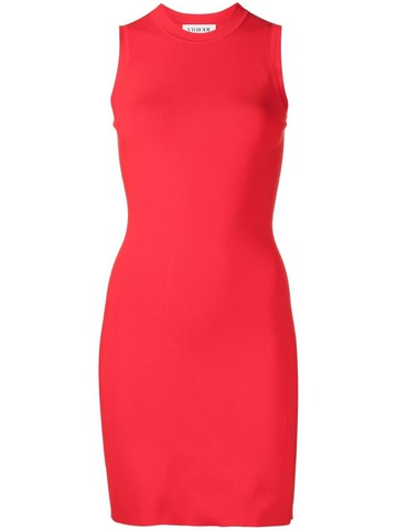 Victoria Beckham - fitted mini-dress - women - Viscose/Spandex/Elastane - 14 - Red