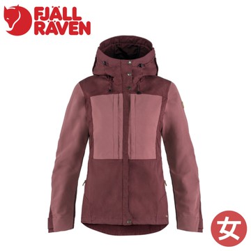 【Fjallraven 小狐狸 KEB G1000 女彈性夾克《深葡萄紅/岩台紫》】F89892/登山/防風外套/連帽外套/風衣