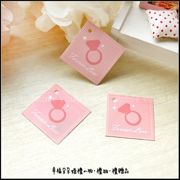 禮物小吊牌3.5X3.5cm（方形J款-Forever Love）-零售-不含其它配件 禮物裝飾/包裝材料/幸福朵朵