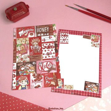 零食郵票系列。紅色篇 明信片