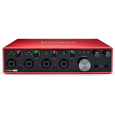 Focusrite Scarlett 18i8 3rd Gen 18x8 USB Audio Interface Bundle with Knox Gear 25 ft. XLR Cables and 4-Inch TRS Cables (5 It