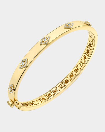 Bezel Evil Eye Hinged Bangle