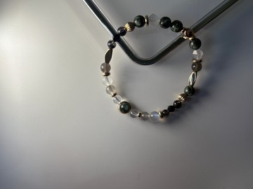 綠境御守-綠龍晶+黑髮晶+黑曜石+白玉瑪瑙+拉長石