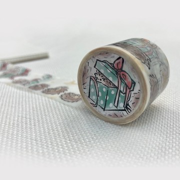 【插畫款】繪動的禮物刺繡 | 和紙逐格動畫聖誕款紙膠帶【小物】