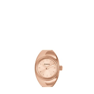 【FOSSIL】限時9折↘Watch Ring 手錶戒指 玫瑰金色不鏽鋼鍊帶 15MM ES5247