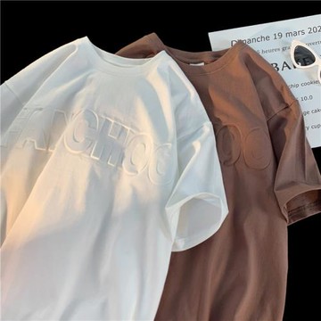 美式260g重磅純棉短袖T恤男款夏季高街潮牌潮流2024衣服oversize